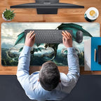 TGFEWYTJYJ Extended Gaming Mouse Pad,Memory Foam Ergonomic Keyboard Mouse Wrist Rest Support Set,Large Desk Mat with Stitched Edges,Non-Slip Base Mousepad Home Office,Dragon in Flight - Image 7