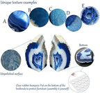 AMOYSTONE Blue Agate Bookends Heavy Duty Stone Book Ends for Bookshelves - Image 5