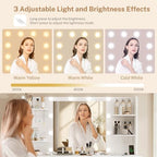FIONESO Vanity Desk with LED Light Mirror & Power Outlet, 3 Adjustable Light Color, Makeup Vanity with 7 Drawers, 4 Shelves, 5 Jewel Hooks, White Vanity for Bedroom, Girls Vanity - Image 4