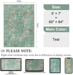 DUKINO 5x7 Area Rugs, Washable Animal Rug for Living Room Non Slip, Teal - Image 2