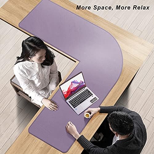 Vyaaa L-Shaped Gaming Mouse Pad, Corner Desk Mat, 43" x 43" x 15.7", Purple - Image 4