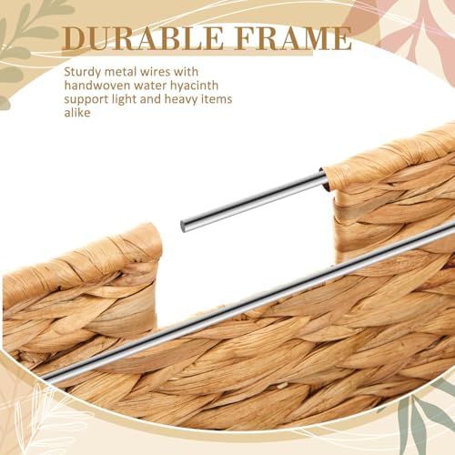 2 Pack Letter Size Hanging File Box, Water Hyacinth Wicker File Organizer - Image 5