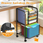 Feyejade 5-Tier Rolling File Cart Cabinet Under Desk Storage Organizer - Image 4