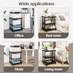 Natwind 3 Tier Laser Printer Stand,24''x20'' Side Table for Printer, Black - Image 7