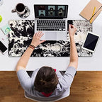 Gaming Mouse Pad and Keyboard Wrist Rest, Large Extended Mouse Pad 31.5X 11.8,Ergonomic Memory Foam Wrist Rest Support+Desk Mat Protector,for Office/Home Writing Pad, Black & White Cow Hair Mousepad - Image 6