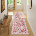 DUKINO 2x7 Runner Rug for Hallway, Washable Runner Rug Non Slip, Pink - Image 4