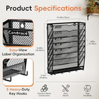 2Pack 8-Tier Wall File Organizer with Hook, Hanging File Organizer Black - Image 2