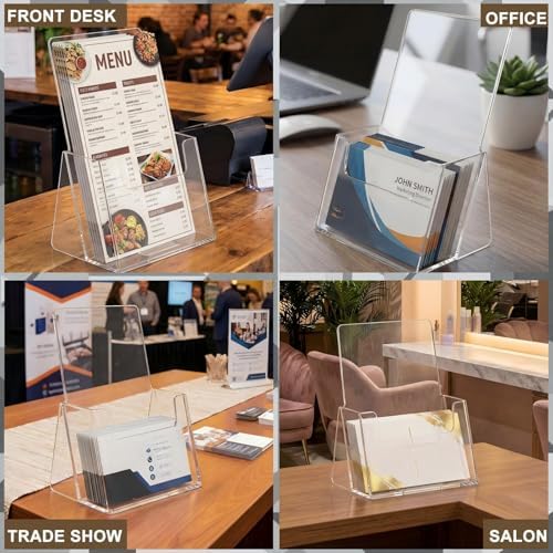 Hillban 10 Pcs 2.5" X 3.5" X 1.75" Vertical Acrylic Business Card Holder - Image 5