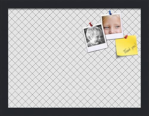 PinPix 16x12 inch Cork Bulletin Board. This Decorative Framed Pin Board Comes with Diamond Pattern in Grey Design and Satin Black. Ideal for Home, Office Decor or School (PinPix-126) by PinPixBulletinBoards