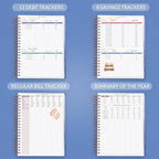 GoGirl Budget Planner & Monthly Bill Organizer with Pockets, Blue - Image 5