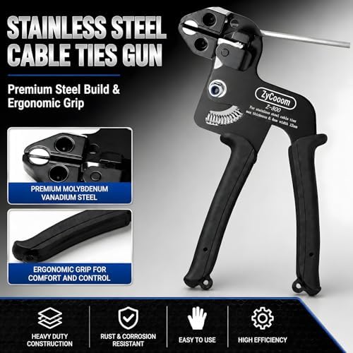 Stainless Steel Zip Ties Gun Kit,304 Metal Zip Ties Heavy Duty-EPX - Image 2