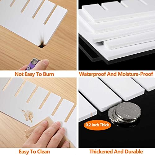 12Pcs Drawer Dividers, 16.93" x 2.76", Thick, Large Adjustable Drawer Organizer for Clothes, Kitchen, Bathroom, Dresser, Fridge, Bedroom, Office Storage, DIY Storage Organizer Separator - Image 6