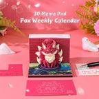 3D Memo Pad, 3D Calendar 2027, Time Piece Calendar, Tear-Off Calendars 2027, 3D Paper Carving Art Memo Pad, Art Carving Sticky Notes for Office Home Gifts Ornaments (Little Fox) - Image 2