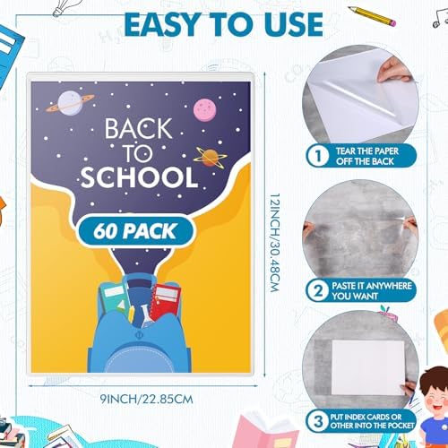 Outus 60 Pcs Self Adhesive Shop Ticket Holders, 9 x 12 Inch - Image 2
