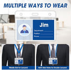 200 Pcs Horizontal Badge Holders, Extra Thick ID Card Name Tag Badge Holder with Resealable Zip, Waterproof ID Badge Holder - Image 4