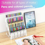 150 Slots Marker Organizer, 5 Tier Acrylic Marker Storage Rack - Image 2