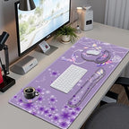 Purple Butterflies Florals Mouse Pad, XXL Large Desk Mat Extended Reading Desk pad, 4PCS Non-Slip Rubber Base Computer Big Mousepads for Work, Game, Office, Home Decor Girls Woemn Gifts Accessories - Image 2