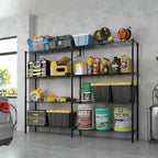 4 Tier Storage Racks Shelving, Heavy Steel Pantry Shelves, Adjustable Wire Shelving Rack, Suitable for Garage, Kitchens, Offices, 58" W x 14" D x 59" H, Black - Image 4