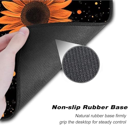 Keyboard Wrist Rest Set,Memory Foam Wrist Support Mouse Pad,31.5"x11.8" Desk Mat for Comfortable Typing & Pain Relief,Non-Slip Base for Office & Home Use - Sunflower - Image 3