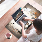 Mouse Pad,Large Desk Mat Set, 4in1 XL Mousepad + Keyboard Wrist Rest+Mouse Wrist Rest+Coaster with Ergonomic Desk Pad for Home Office Table Computer Cover -Floral Highland Cow - Image 7
