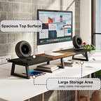 TEAMIX 42 inch Large Dual Monitor Riser, Desk Organizer Stand for TV Laptop - Image 2