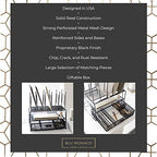 BLU MONACO | Black Wire Mesh Desk Organizer with Drawer | Desk Associates Women Office Set | File Sorters and Mesh Pen Holders Desktop Storage System - Image 3