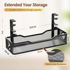 Under Desk Cable Management Large, Cinati 16" Cable Management Box for Table Thickness up to 3", Wire Cord Organizer with Clamp No Drill, No Damage to Desk (Black) - Image 6