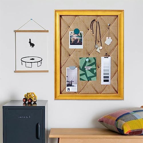 SOFE 21x27 Large Farmhouse Burlap Pin Board, Wood Framed Bulletin Board - Image 6