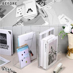 2 Pcs Vertical Magazine File Holder, Clear Acrylic File Organizer 5mm Thickened Desk Organizers for Magazines, Books, Binders, Notebooks (9.45x3.54x10.24 Inch) - Image 5