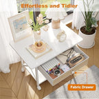 EasyCom Large Printer Stand with Fabric Storage Drawer and Locking Wheels - Image 3