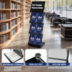 AmazingSpark Brochure Display Stand Foldable Magazine Rack Portable Double A4 Size Literature Brochure Holder Magazine Rack Metal 10 Pockets with Carrying Bag for Trade Show Exhibition Office (4-tier) - Image 4