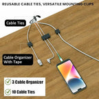 UNITEDPOWER Cable Management Tray, 2-Pack Metal Power Strip Holder for Under Desk Wire Cord Organizer, Office/Home，Black - Image 3