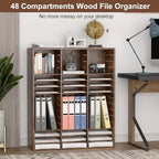 EasyPAG Wooden Literature Organizer with Adjustable Shelves, 48 Compartments Office Paper Organizer Storage 24000 Sheets Letter Size Paper, Student Mailbox for Classroom, Archaize - Image 2
