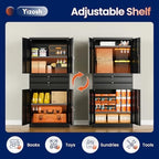Yizosh Metal Garage Storage Cabinet with Locking Doors and Adjustable Shelves, 71" Tool Storage Cabinet with 2 Drawer for Garage,Warehouse - Image 5