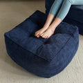 HIGOGOGO Square Stuffed Pouf Ottoman, Corduroy Poufs with Foam Chunk Filling, Furry and Fluffy Pouf Foot Stool Storage Ottoman, 25.6 X 25.6 Floor Poufs Foot Rest for Living Room, Navy by HIGOGOGO