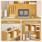 Tangkula Desktop Bookshelf, Countertop Storage Hutch with 4 Shelves for Computer Desk, Desktop 2-Tier Display Rack, Multipurpose Wood Desk Hutch Storage Organizer for Dorm Office Home - Image 6