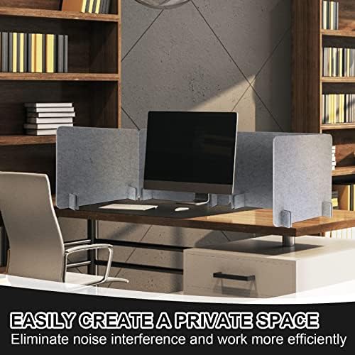 Fabbay 2 Pcs Acoustic Desk Divider Desk Partition for Students 16 x 24 Inch Table Freestanding Privacy Panel Visual Distraction and Noise Reducing for School Classroom Teacher Office (Silver Gray) - Image 5