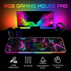 Gerlos RGB Gaming Mouse Pad, Large LED Desk Mat for Gamer, 31.5" x 11.8" - Image 2