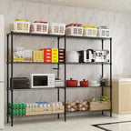 4 Tier Storage Racks Shelving, Heavy Steel Pantry Shelves, Adjustable Wire Shelving Rack, Suitable for Garage, Kitchens, Offices, 58" W x 14" D x 59" H, Black - Image 6
