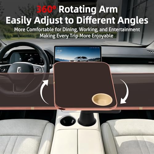 360° Rotating Car Desk Tray for Laptop & Food, Fits Tesla Model Y/3/S - Image 2