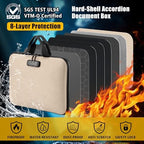 facka Fireproof Document Organizer Box with Lock, 13 Pocket Safe File Bag - Image 3