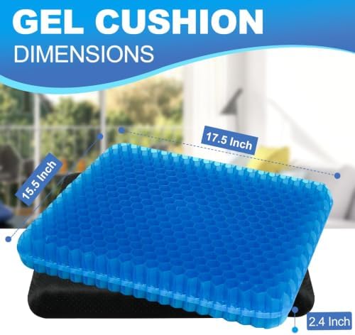 Gel Seat Cushion for Long Sitting - 17.5" x 15.5" x 2.4" (Extra Thick) - Image 2