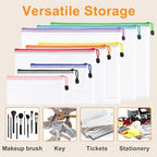 64 Pack A4 Letter Size Mesh Zipper Pouch Bags, 8 Colors - Image 6