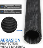 Split Braided Cable Sleeve，Flexible Wire Loom Tubing, Automotive Cord Protector Pet Proof, Cable Management for Computer TV Electric Wires Harness 16ft (Black, 30mm（1-3/16") - Image 3
