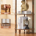 YUFAM 5-Tier Corner Shelf, Brown - Image 4