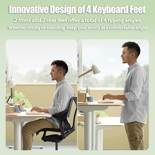 Split Ergonomic Keyboard Wireless with Cushioned Wrist & Palm Rest - Image 6