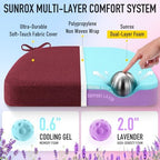 SUNROX Cooling Gel Memory Foam Chair Cushions, 2.6" Thick U-Shaped Dual-Layer Comfort Dining Chair Pads, Non Slip Seat Cushion with Ties for Indoor Kitchen Office 17"x16" Set of 4, Burgundy - Image 2