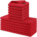 Homaxy Cotton Terry Kitchen Towels and Dishcloths Set of 12, Red by Homaxy