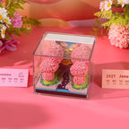 3D Calendar 2027, Desk Time Piece Calendar 2027,Tear-Away 3D Paper Art Notepad w LED Lights,Creative 3D Memo Artsy Pad Calendars, DIY Paper Carving Gift (Peach Blossom Forest) - Image 4