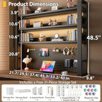Desk Shelf - Includes a Pegboard and a Free 31-Piece Storage Accessory Set, Desk Hutch, Adjustable Hutch for Home Office Dorm (4-Tier White Frame + White Board 45.3×9.8×48.5") - Image 2